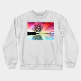 Red sky and single tree Crewneck Sweatshirt